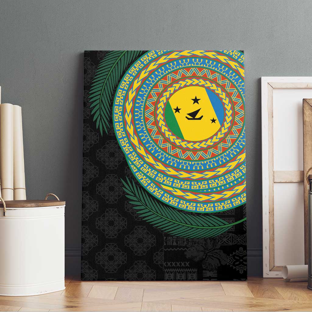 Malampa Tribal Tattoo with Namele Leaves Canvas Wall Art