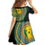 Malampa Tribal Tattoo with Namele Leaves Family Matching Off Shoulder Short Dress and Hawaiian Shirt