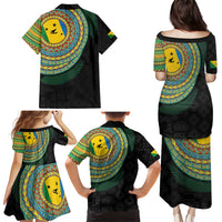 Malampa Tribal Tattoo with Namele Leaves Family Matching Puletasi and Hawaiian Shirt