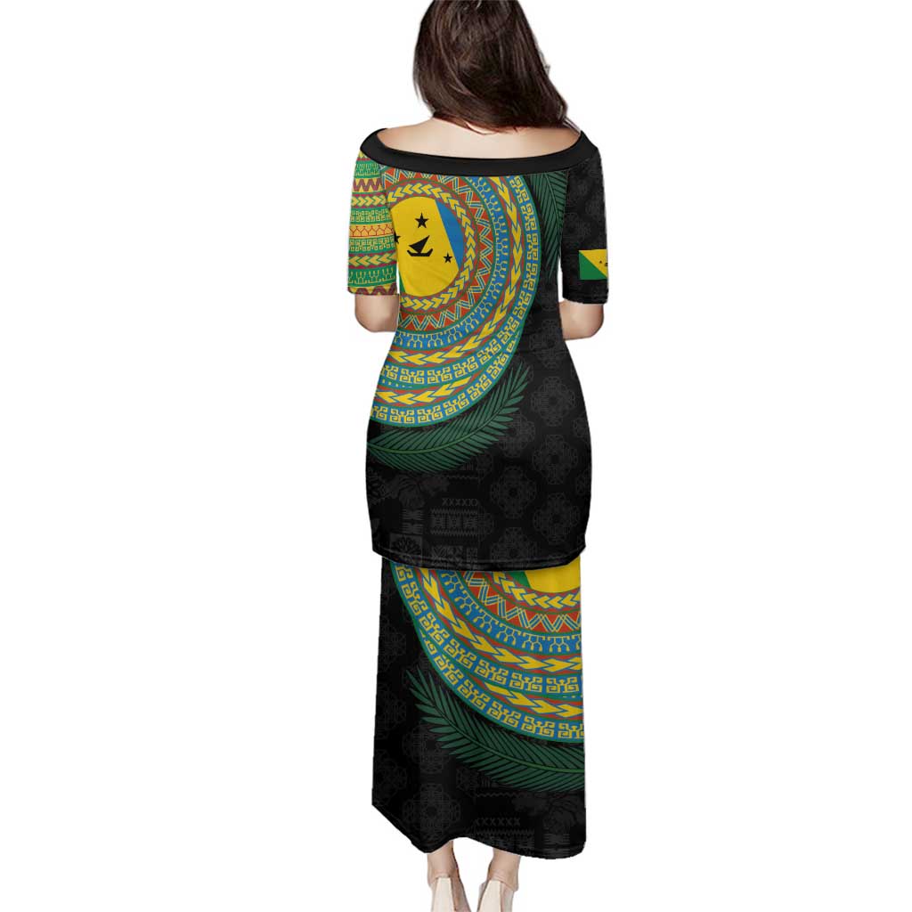 Malampa Tribal Tattoo with Namele Leaves Family Matching Puletasi and Hawaiian Shirt