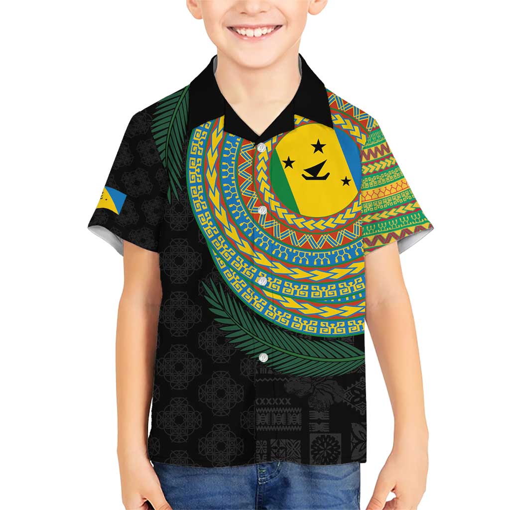 Malampa Tribal Tattoo with Namele Leaves Family Matching Short Sleeve Bodycon Dress and Hawaiian Shirt