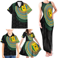 Malampa Tribal Tattoo with Namele Leaves Family Matching Tank Maxi Dress and Hawaiian Shirt