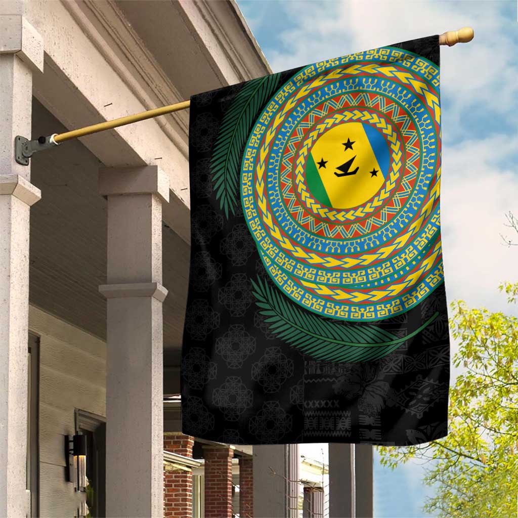 Malampa Tribal Tattoo with Namele Leaves Garden Flag