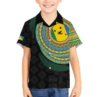 Malampa Tribal Tattoo with Namele Leaves Kid Hawaiian Shirt