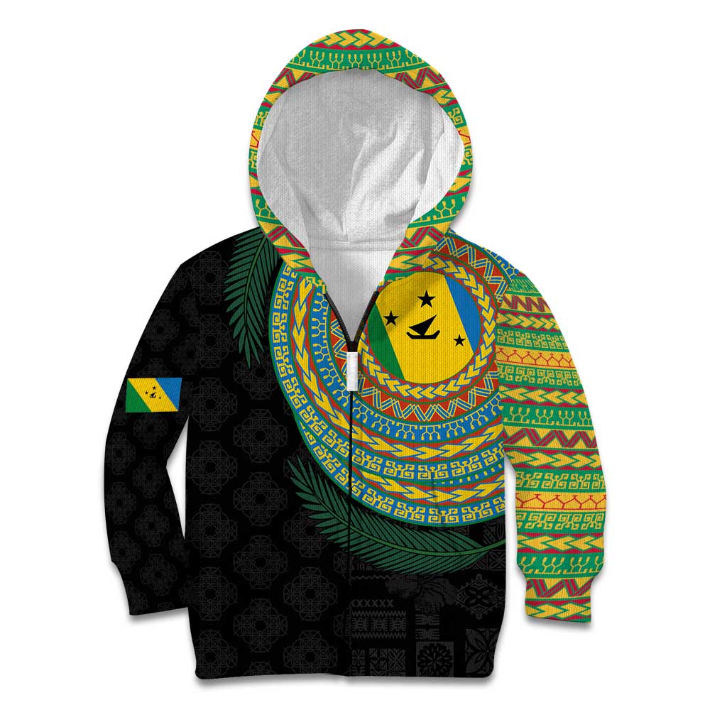 Malampa Tribal Tattoo with Namele Leaves Kid Hoodie
