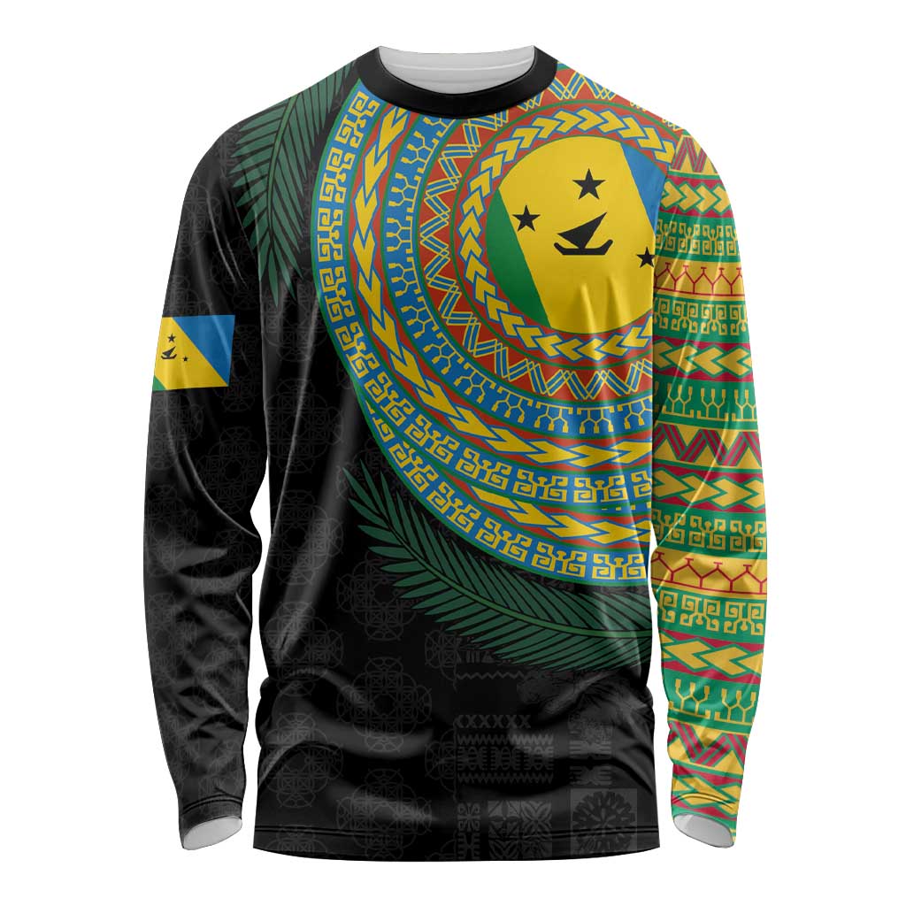 Malampa Tribal Tattoo with Namele Leaves Long Sleeve Shirt