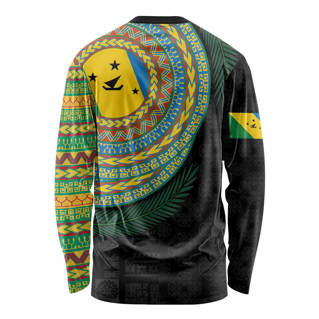 Malampa Tribal Tattoo with Namele Leaves Long Sleeve Shirt