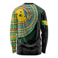 Malampa Tribal Tattoo with Namele Leaves Long Sleeve Shirt