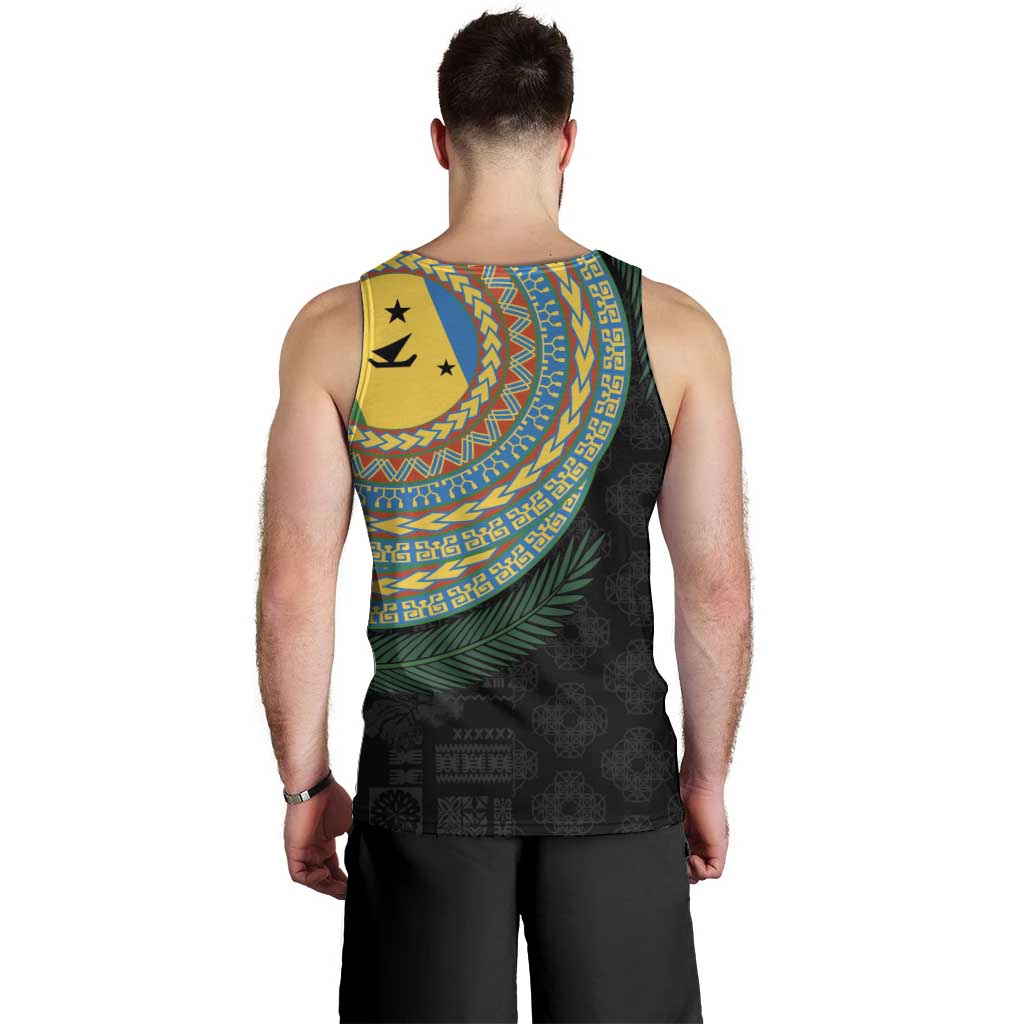 Malampa Tribal Tattoo with Namele Leaves Men Tank Top