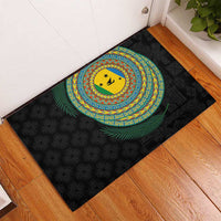 Malampa Tribal Tattoo with Namele Leaves Rubber Doormat