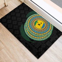 Malampa Tribal Tattoo with Namele Leaves Rubber Doormat
