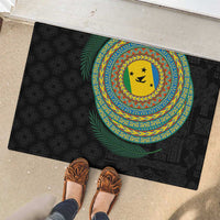 Malampa Tribal Tattoo with Namele Leaves Rubber Doormat