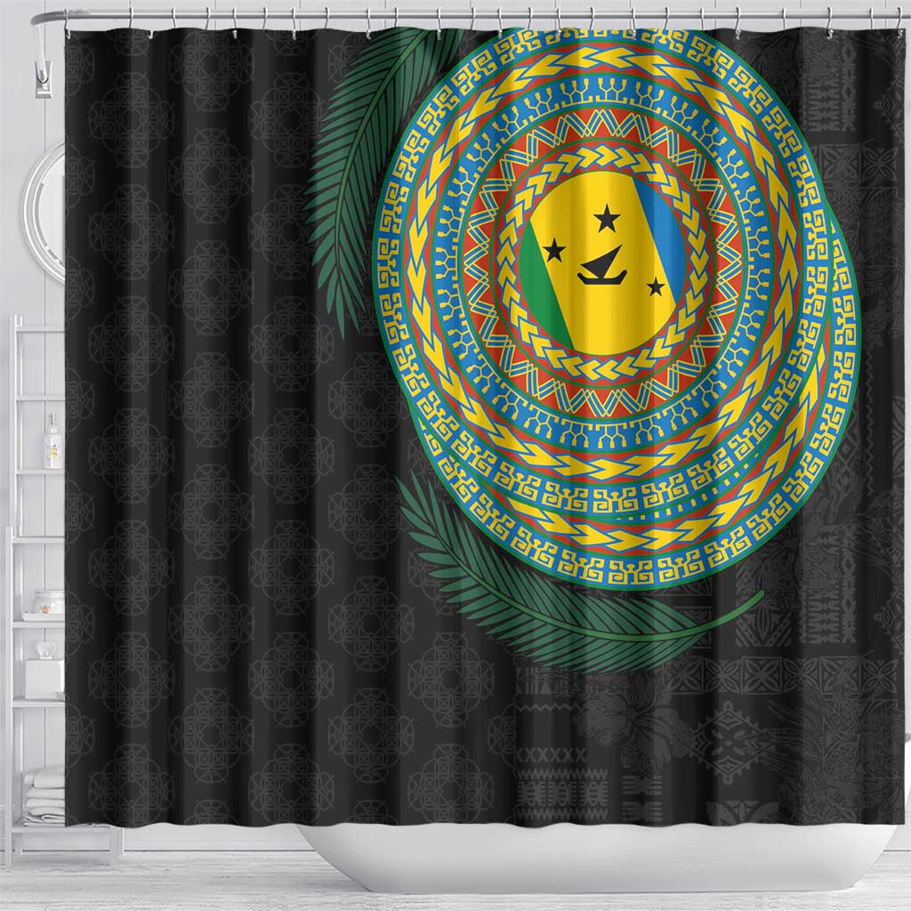 Malampa Tribal Tattoo with Namele Leaves Shower Curtain