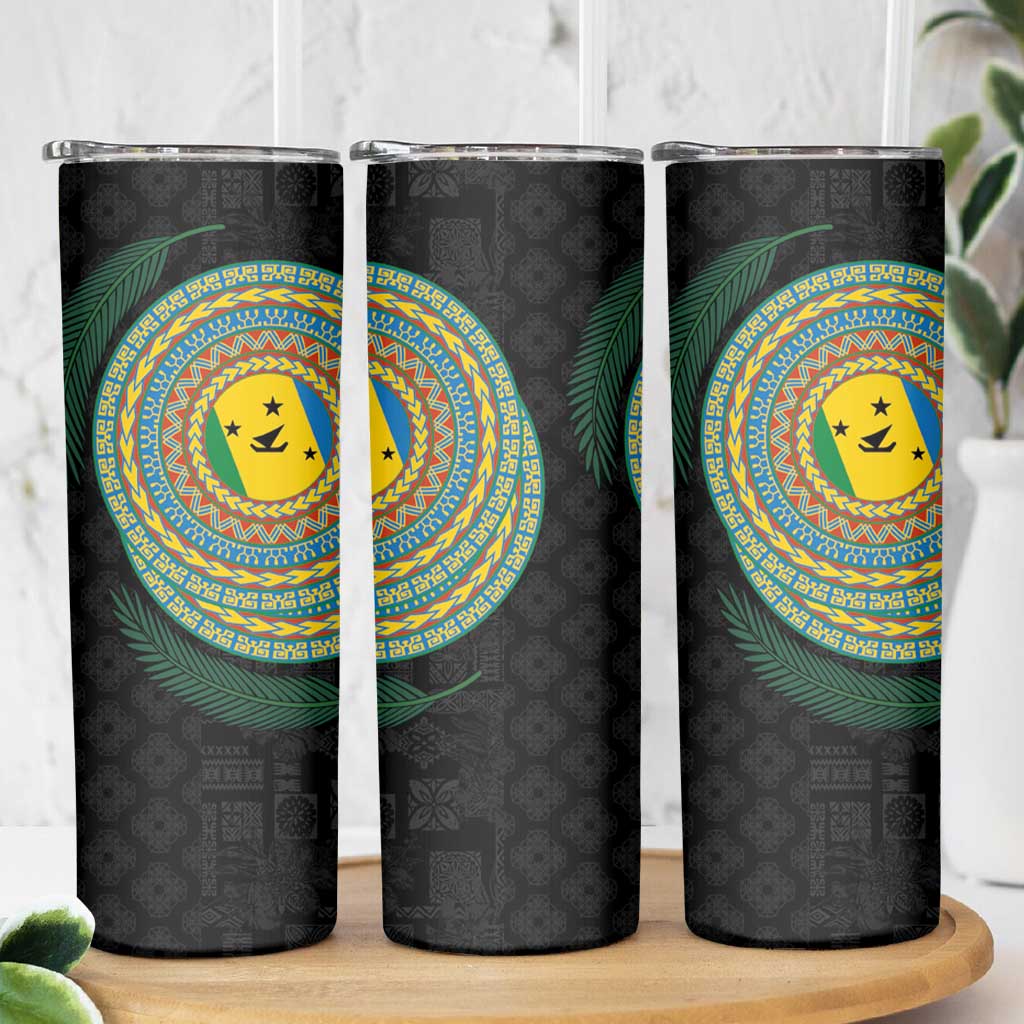 Malampa Tribal Tattoo with Namele Leaves Skinny Tumbler