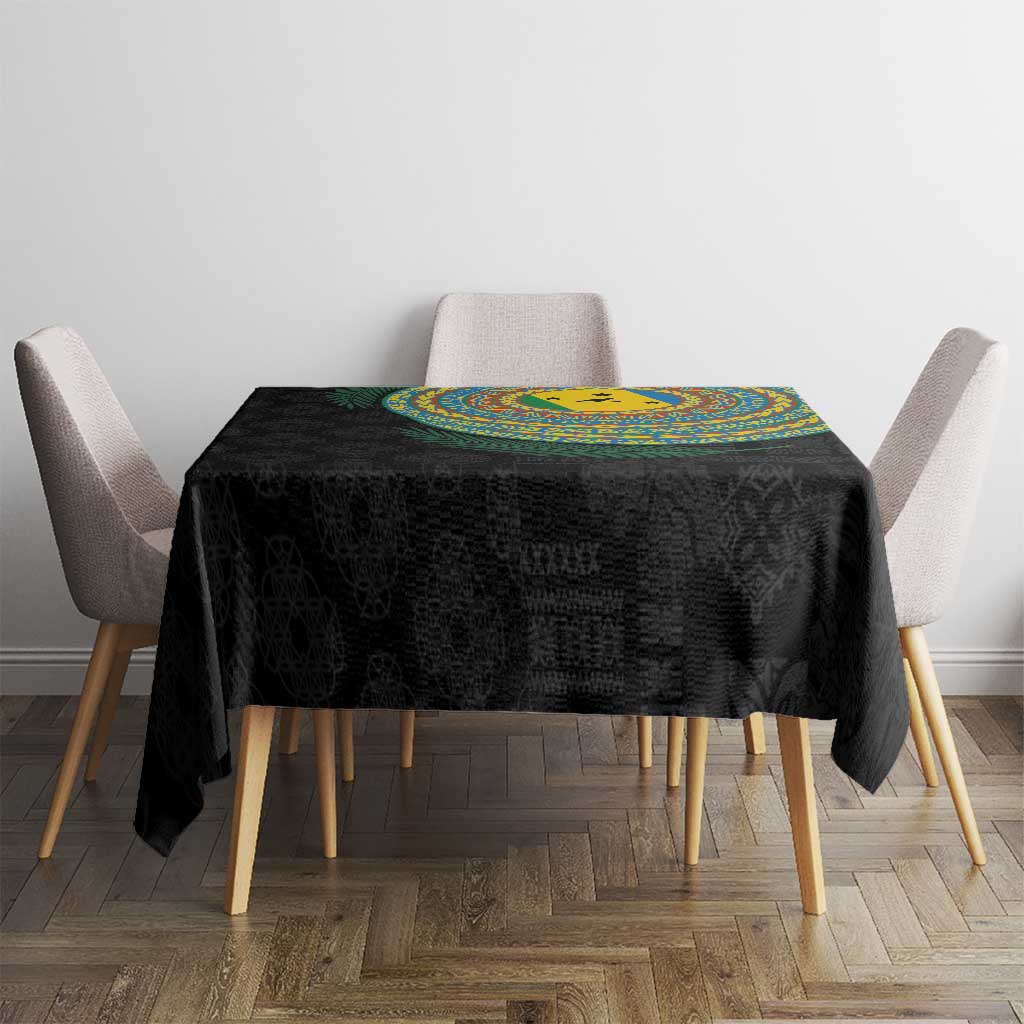 Malampa Tribal Tattoo with Namele Leaves Tablecloth
