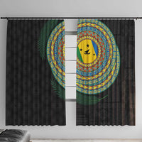 Malampa Tribal Tattoo with Namele Leaves Window Curtain