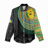 Malampa Tribal Tattoo with Namele Leaves Women Casual Shirt