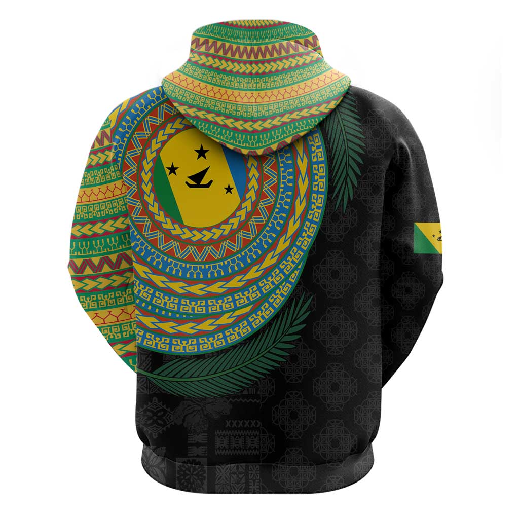 Malampa Tribal Tattoo with Namele Leaves Zip Hoodie