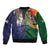 Manuʻa Islands and American Samoa Together Bomber Jacket Rooster and Eagle Mascot National Map and Flag Style