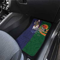 Manuʻa Islands and American Samoa Together Car Mats Rooster and Eagle Mascot National Map and Flag Style