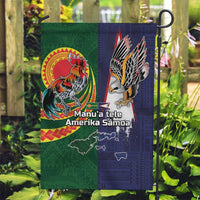 Manuʻa Islands and American Samoa Together Garden Flag Rooster and Eagle Mascot National Map and Flag Style