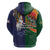 Manuʻa Islands and American Samoa Together Hoodie Rooster and Eagle Mascot National Map and Flag Style