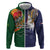 Manuʻa Islands and American Samoa Together Hoodie Rooster and Eagle Mascot National Map and Flag Style