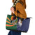 Manuʻa Islands and American Samoa Together Leather Tote Bag Rooster and Eagle Mascot National Map and Flag Style