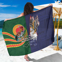 Manuʻa Islands and American Samoa Together Sarong Rooster and Eagle Mascot National Map and Flag Style