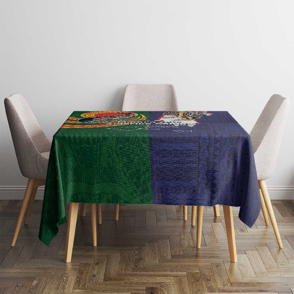 Manuʻa Islands and American Samoa Together Tablecloth Rooster and Eagle Mascot National Map and Flag Style