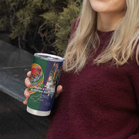 Manuʻa Islands and American Samoa Together Tumbler Cup Rooster and Eagle Mascot National Map and Flag Style