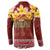Aloha Plumeria Flowers Button Sweatshirt With Hawaiian Style Tapa Tribal
