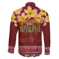 Aloha Plumeria Flowers Family Matching Off The Shoulder Long Sleeve Dress and Hawaiian Shirt With Hawaiian Style Tapa Tribal LT03 - Polynesian Pride