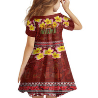 Aloha Plumeria Flowers Family Matching Tank Maxi Dress and Hawaiian Shirt With Hawaiian Style Tapa Tribal LT03 - Polynesian Pride