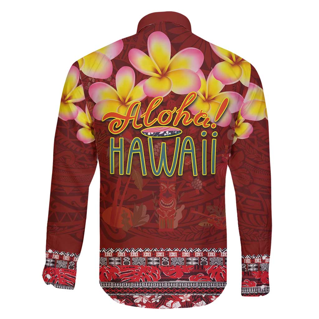 Aloha Plumeria Flowers Family Matching Tank Maxi Dress and Hawaiian Shirt With Hawaiian Style Tapa Tribal LT03 - Polynesian Pride