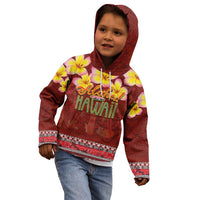 Aloha Plumeria Flowers Kid Hoodie With Hawaiian Style Tapa Tribal