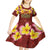 Aloha Plumeria Flowers Kid Short Sleeve Dress With Hawaiian Style Tapa Tribal