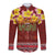 Aloha Plumeria Flowers Long Sleeve Button Shirt With Hawaiian Style Tapa Tribal