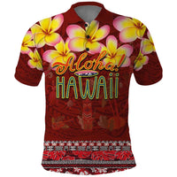 Aloha Plumeria Flowers Polo Shirt With Hawaiian Style Tapa Tribal