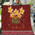 Aloha Plumeria Flowers Quilt With Hawaiian Style Tapa Tribal