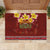 Aloha Plumeria Flowers Rubber Doormat With Hawaiian Style Tapa Tribal