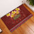 Aloha Plumeria Flowers Rubber Doormat With Hawaiian Style Tapa Tribal
