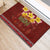 Aloha Plumeria Flowers Rubber Doormat With Hawaiian Style Tapa Tribal