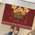 Aloha Plumeria Flowers Rubber Doormat With Hawaiian Style Tapa Tribal
