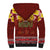 Aloha Plumeria Flowers Sherpa Hoodie With Hawaiian Style Tapa Tribal
