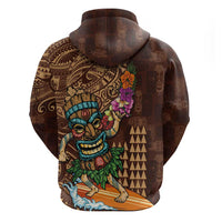 Hawaiian Tiki Mask Surfing Kakau Pattern Hoodie LT03 - Polynesian Pride