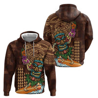 Hawaiian Tiki Mask Surfing Kakau Pattern Hoodie LT03 - Polynesian Pride
