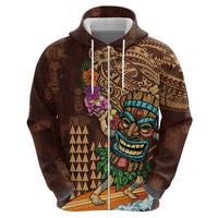 Hawaiian Tiki Mask Surfing Kakau Pattern Hoodie LT03 - Polynesian Pride