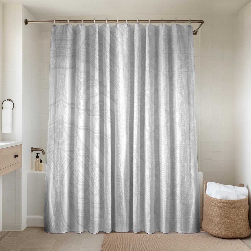 Niue White Sunday Bathroom Set Hiapo Tribal Art Tattoos - Polynesian Pride