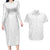 Niue White Sunday Couples Matching Long Sleeve Bodycon Dress and Hawaiian Shirt Hiapo Tribal Art Tattoos - Polynesian Pride